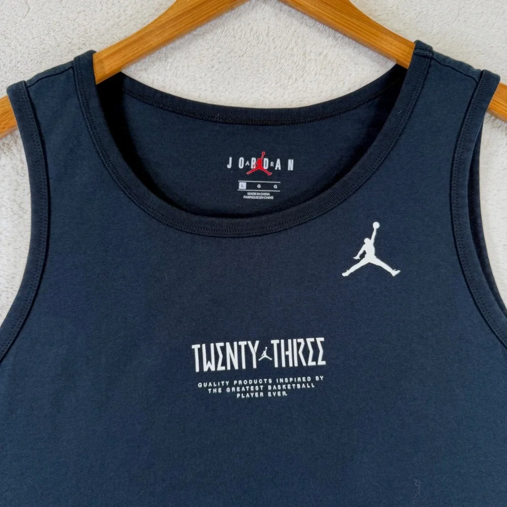 Jordan Twenty Three Tank Top Mens L Black Jumpman Graphic Basketball Nike 2019